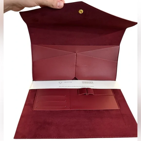 NWT Glass Ladder & Co. Burgundy Portfolio Clutch - Picture 7 of 8